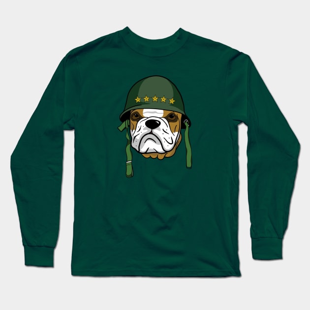 Pitbull Bulldog Army Long Sleeve T-Shirt by Print Cartel